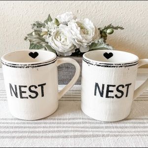 🌿Set of Pier1 Farmhouse Style Ironstone Mugs